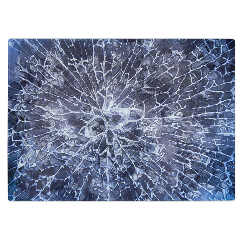 Tempered Glass Cracked Moment Chopping Board, 39 cm W x 28.5 cm L