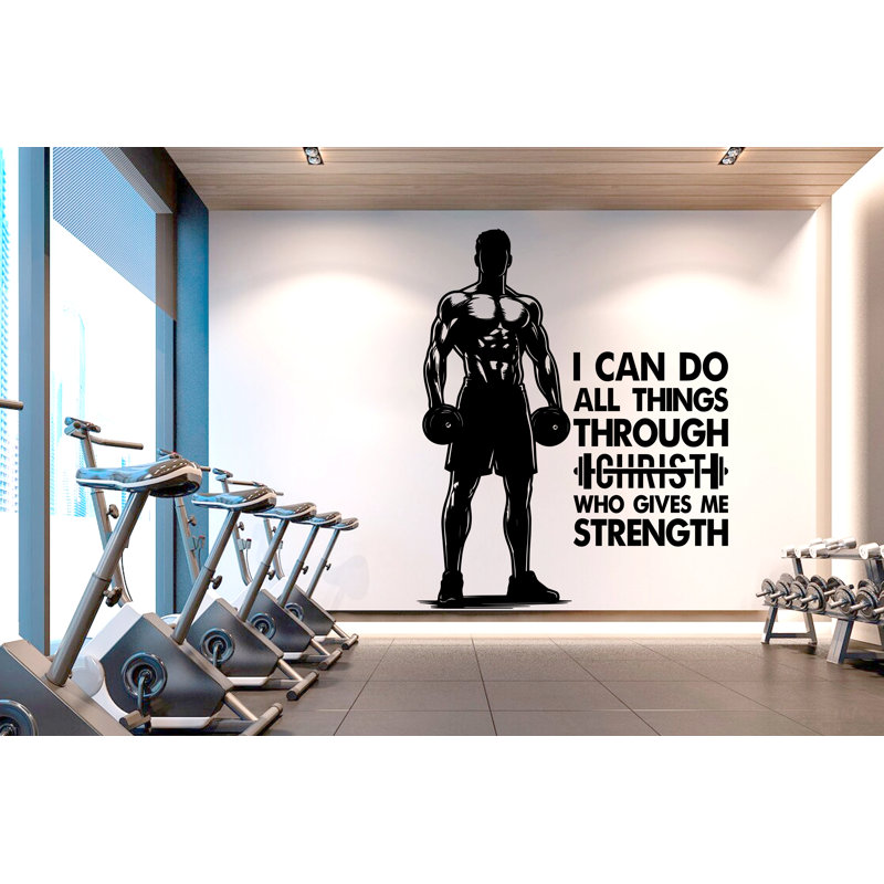 «With Gods All Things Are possible», adhésif pour salle de bain Afro American Fitness, H 22 po x l 17 po, Lilas
