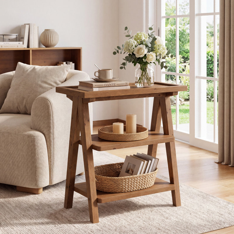 Solid Wood Top 4 Legs Side Table, 2
