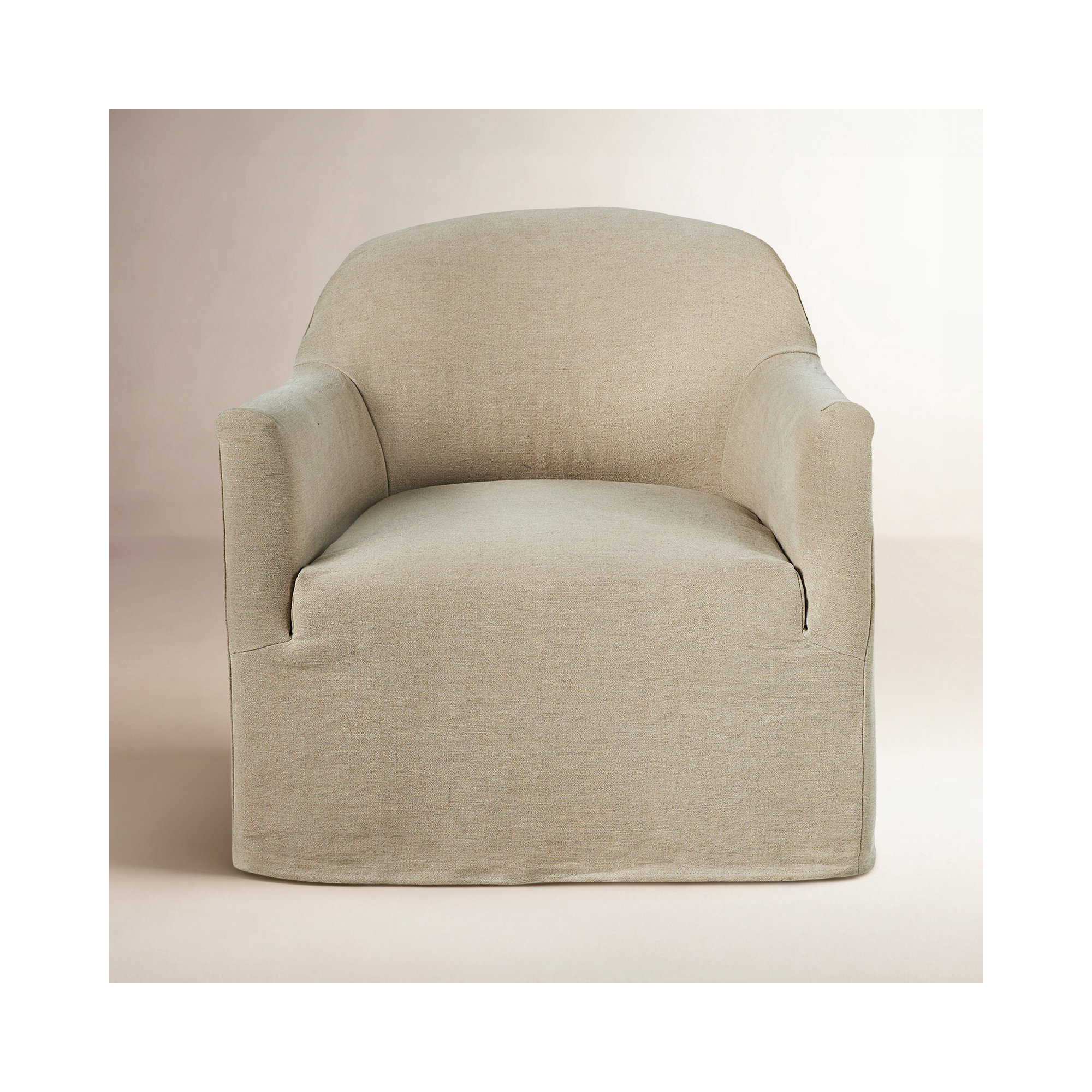 Lowell Swivel Chair, Cream Linen