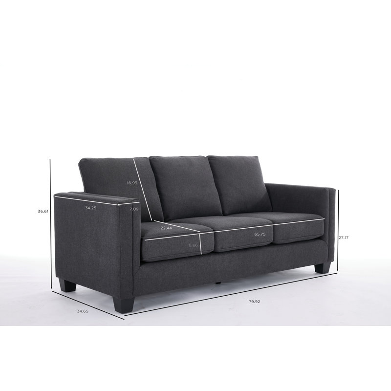 Canapé de 79,9 po de largeur, Gris