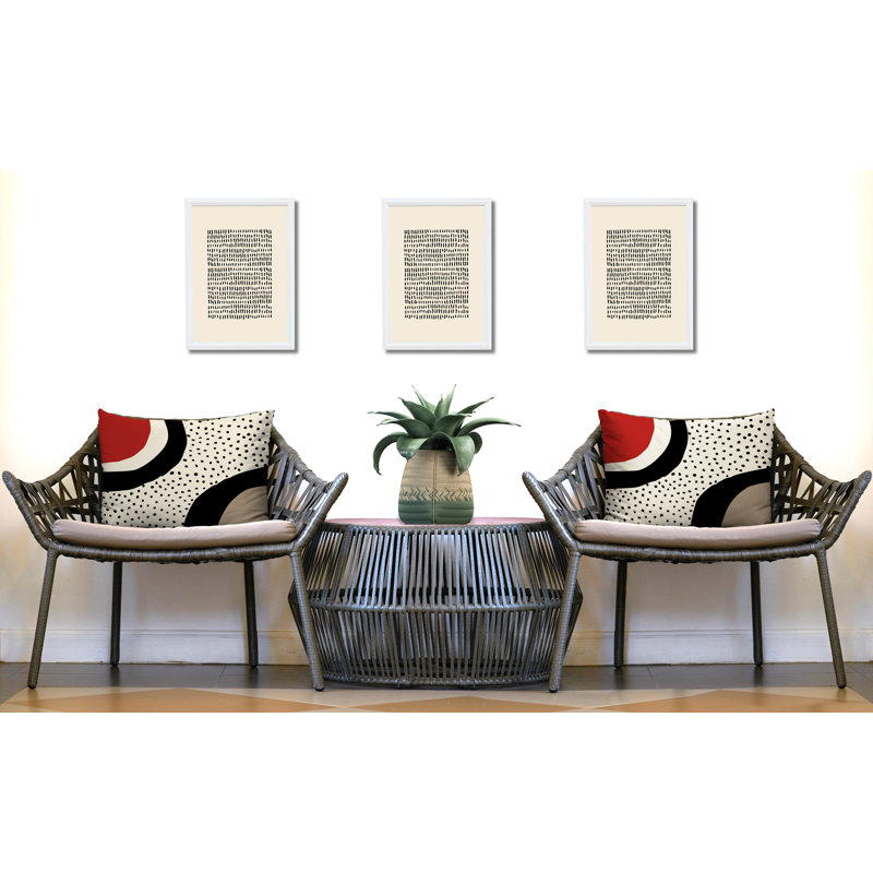 Willow Abstract Outdoor Reversible Throw Pillow, Red/Off White/Beige/Black