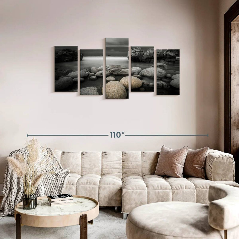 Ensemble 5 pièces Pop Rocky Beach sur toile, H 74 po x l 37 po x P 1,25 po