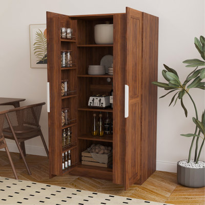 Sideboard 62. 99In Kitchen Pantry Cabinet, Freestanding Buffet Cupboards With Doors & Shelves, Kitchen Pantry Storage Cabinet For Kitchen, Living Room And Dining Room
