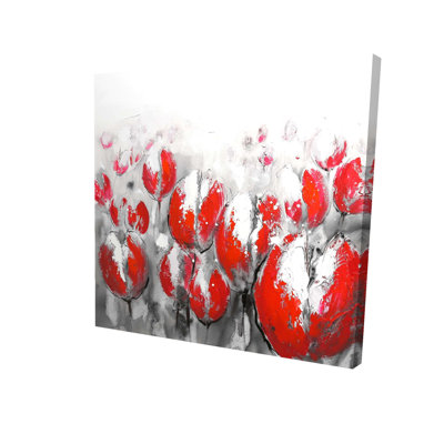 Abstract Red Tulips Canvas - Floral Botanical Home Decor
