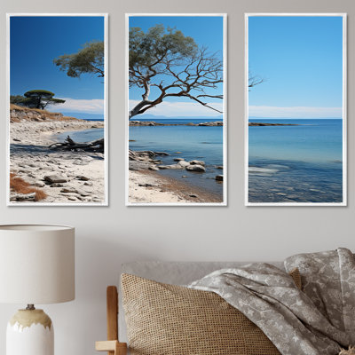 Monochrome Blue And Grey Cuban Landscape - Cuba Canvas Art Set