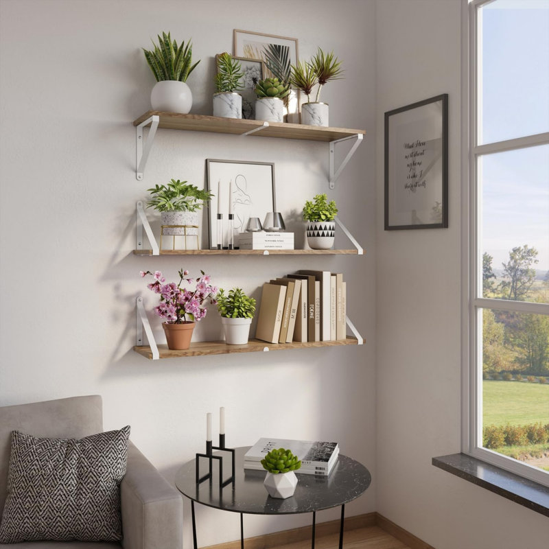 18 cm H x 80 cm W Floating Shelf Bookcase
