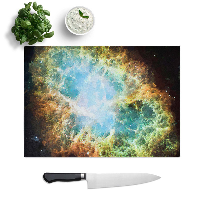 Tempered Glass Universe Vol.34 in Abstract Chopping Board, 28.5 cm W x 20 cm L