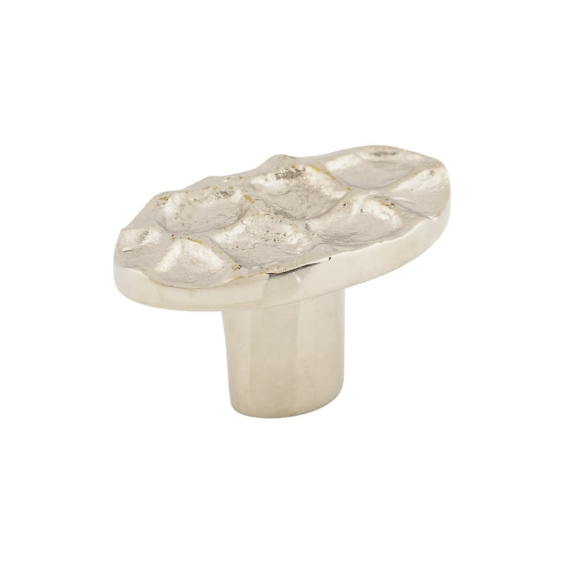 Cobblestone 2" Length Oval Knob, Polished Nickel, 2" Length