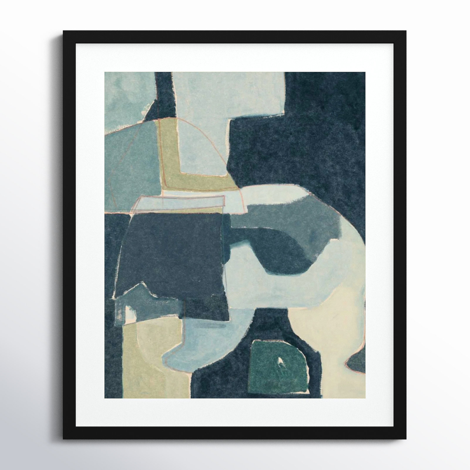 Blue Note III Print by Rob Delamater, Black Framed, 25" H x 21" W x 1" D