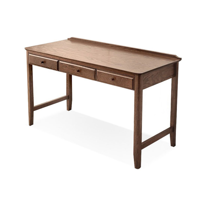 Bureau rectangulaire en bois massif avec tiroirs Walnut, H 31,1 po x l 55,12 po x P 23,62 po