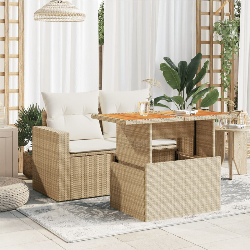 Pirley Rectangular Metal Outdoor Coffee Table , 100cm cm W 55cm cm D, Grey, Solid Wood