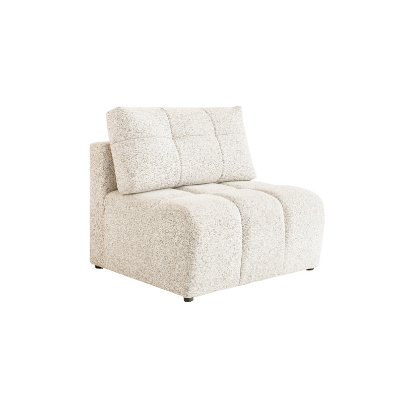 Lulu Upholstered Armless Chair, Beige