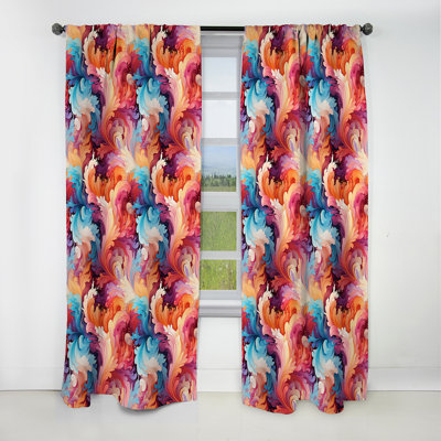 Motif de cachemire artistique II - motif floral - rideau occultant - 1 panneau
