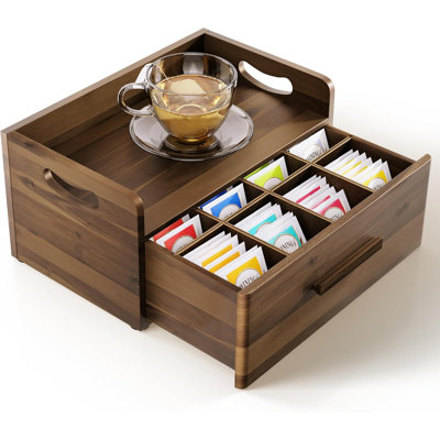 Wood Tea Bag Organizer Holder