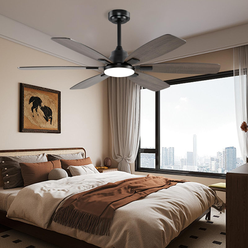 Ceiling Fans with Lights, 52 Inch Ceiling Fan with Light and Remote, 3CCT Dimmable, 6 Speed Reversible DC Motor,6 Blades Modern White Ceiling Fan for Bedroom, Indoor/Outdoor Use