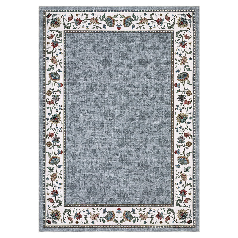 Rectangle Floral Area Rug, Gray, 240*340cm