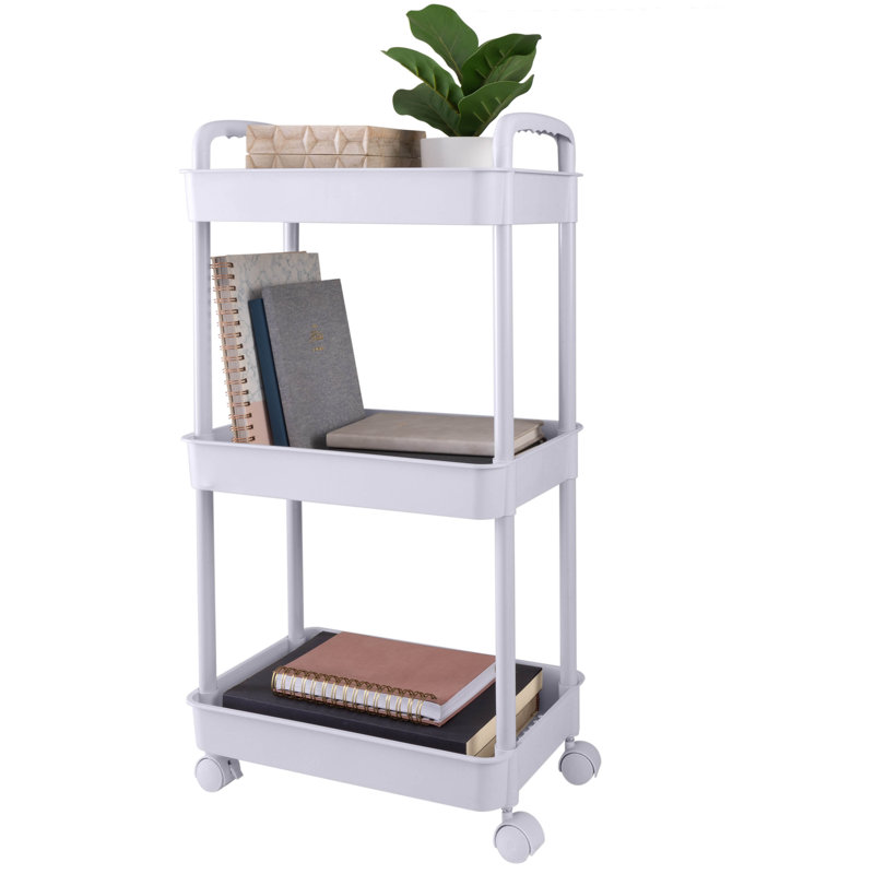 Organize it All 3 Tier Rolling Cart, White
