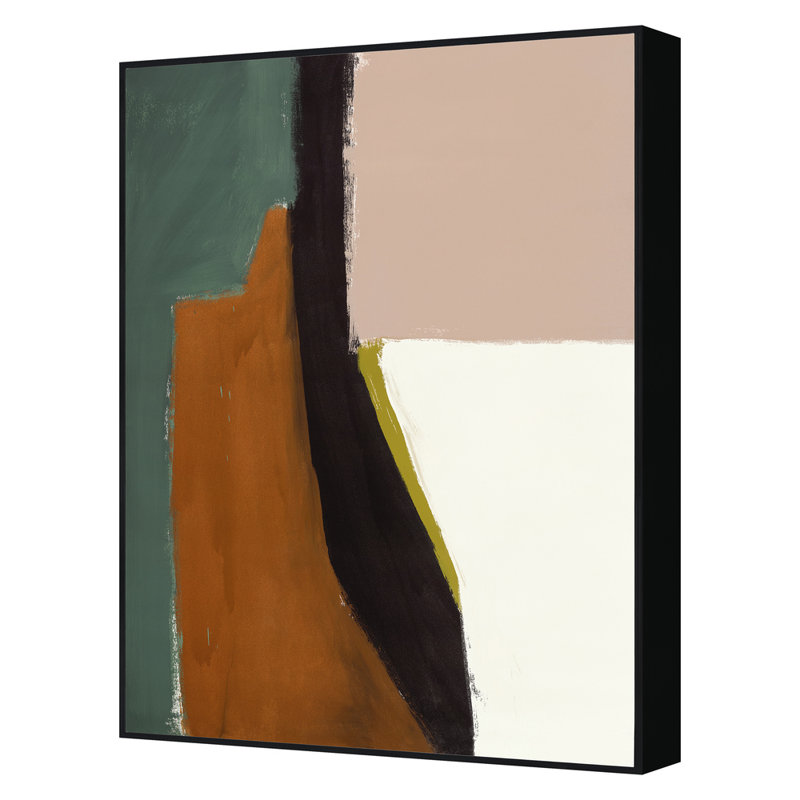 «Block Field 4» par Jo Stearns - reproduction encadrée sur toile, Cadre noir, H 49 po x l 37 po x P 2,25 po