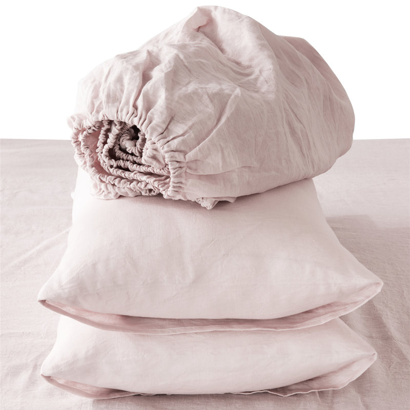 Cal-King Sheet Set Bed Set 4 Pc, Bedding Sheets & Pillowcases, Bed in a Bag, Pink