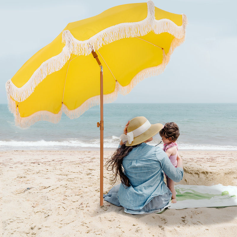 Sharniece 2m Beach Parasol, Yellow