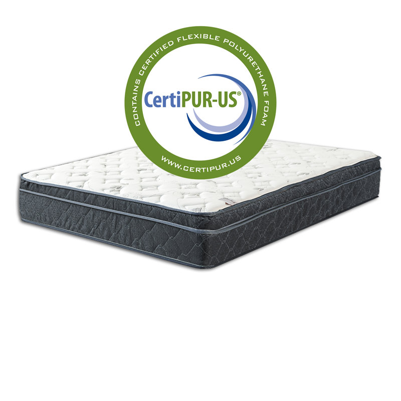 Zilwaukee 12" Medium Firm EuroTop Pocket Coil Hybrid Mattress, For the Best Sleep, With 14" Metal Platform Bed, Full