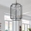 Lustre suspendu moderne 18 lumières noir et chrome 18 po-1020793442