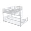 Lit superposé simple au-dessus de double en L avec échelle en L - Structure de lit mezzanine blanche pour enfants et adolescents