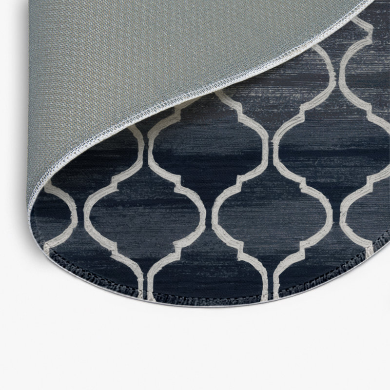 Tapis gris intérieur et extérieur Trellis, Rond 5 pi