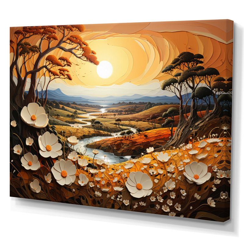 Meuble de campagne «Golden Meadows I» - campagne, H 24 po x l 32 po x P 1 po, Toile tendue