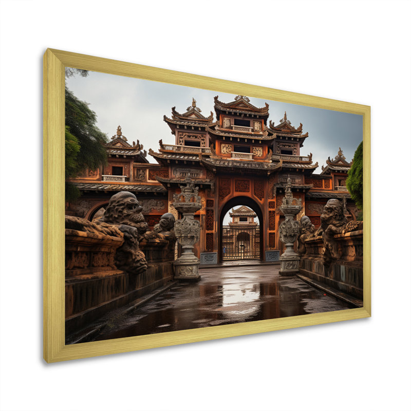 «Vietnam Hue Imperial City II», reproduction sur toile, H 34 po x l 44 po x P 1,5 po, Cadre photo doré simple