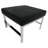 Atlas Modern Chrome and Leather Ottoman-775271181