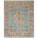 Samarkand 139 Area Rug In Aqua / Gold