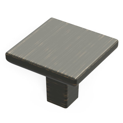 Poignée carrée de la collection Skylight - bouton d'armoire 1-1 / 4 po x 1-1 / 4 po bronze rétro - Quincaillerie contemporaine pour tiroirs et armoires