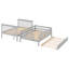Lit double superposé au dessus d'un lit double avec gigogne et escalier, gris-985308046-985308049