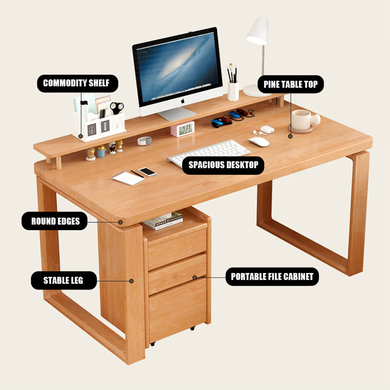 Hokku Designs Brown Rectangular Solid Wood Dining Table - Wayfair Canada
