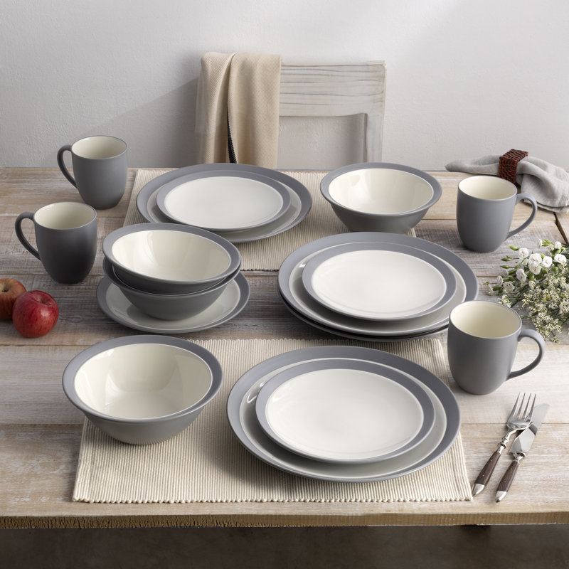 Service de table 16 pièces pour 4 personnes Noritake Colorwave Curve, Ardoise