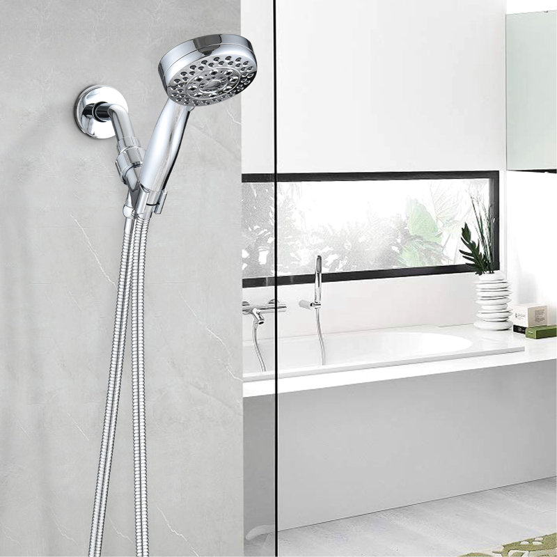 Handheld Shower With 5 Adjustable Settings, High , , Abs Head Spray Mode Head,, Chrome