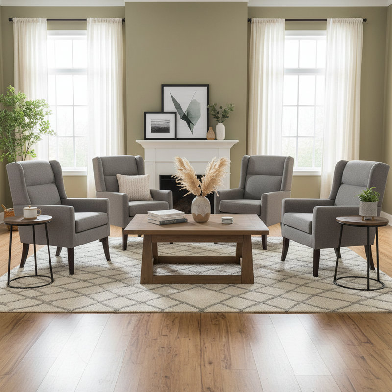 Upholstered Polyester Accent Armchair (Set Of 4)