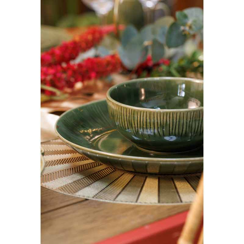 Mikasa Jardin Stoneware Cereal Bowls, 15cm, Green