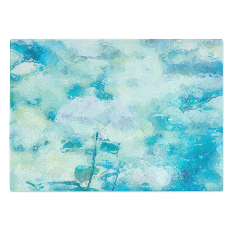 Glass Flower Petals in Abstract Chopping Board, 28.5 cm W x 20 cm L