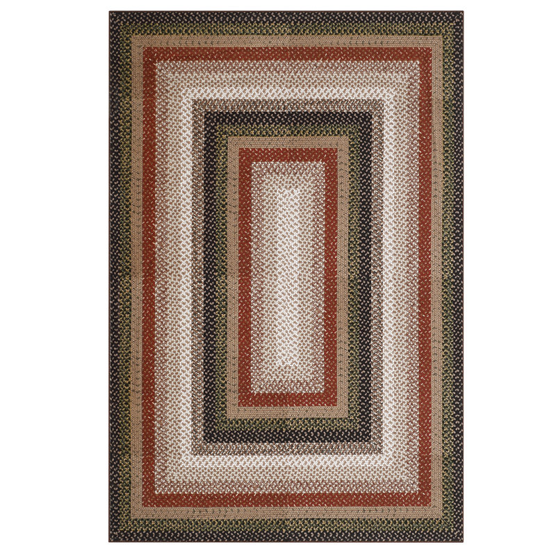 Machine Washable Rug for Living Room Braided Print Non-Slip Area Rug Stain Resistant Carpet for Dining Room Bedroom Nursery Office