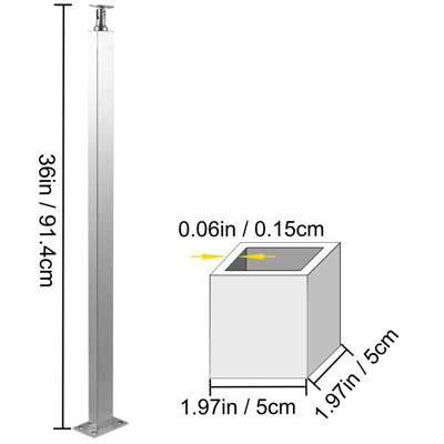 VEVOR Single Vevor Cable Railing Post Level Deck Stair Post Without ...