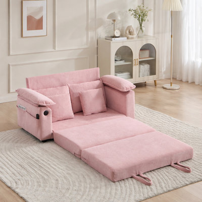 Canapé-lit futon convertible 3-en-1 de 58 pouces avec causeuse pliable avec canapé-lit escamotable