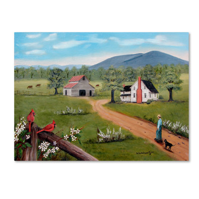 'Bakers Mtn And Cardinals' Print on Wrapped Canvas