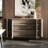 54.6" Elegant Cream White Sideboard Buffet Cabinet with Adjustable Shelves