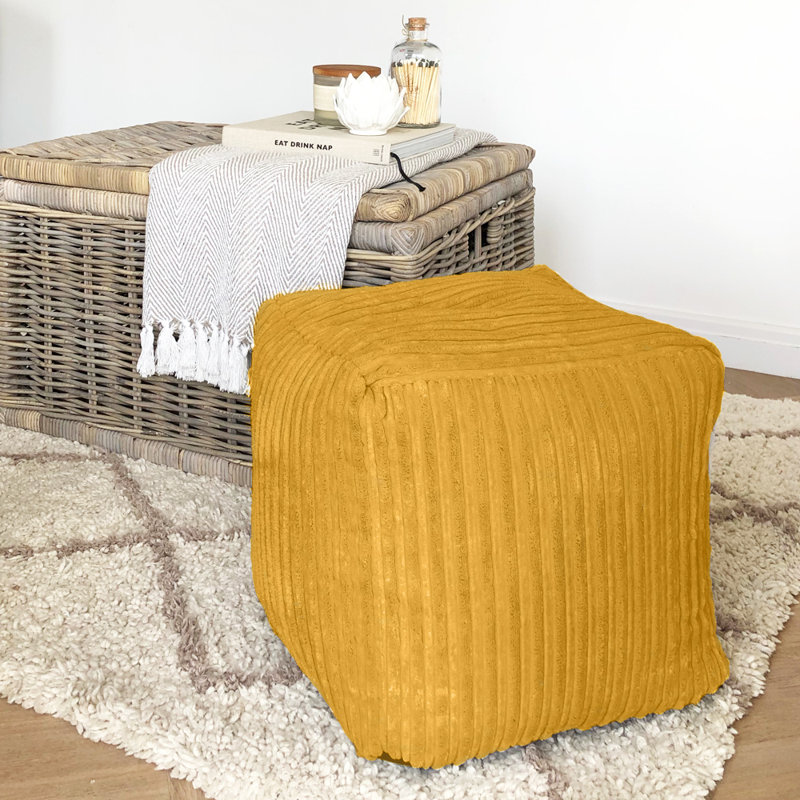 rucomfy Beanbags Corduroy Cube Footstool Bean Bag. Home Decor Accessories for Living Room, Lounge and Bedroom. Modern Furniture Square Pouffe. Machine Washable. 38 x 38 x 38cm