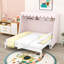 Twin XL Platform Bed with Trundle, Storage Shelf and Warm LED Lights-226351473