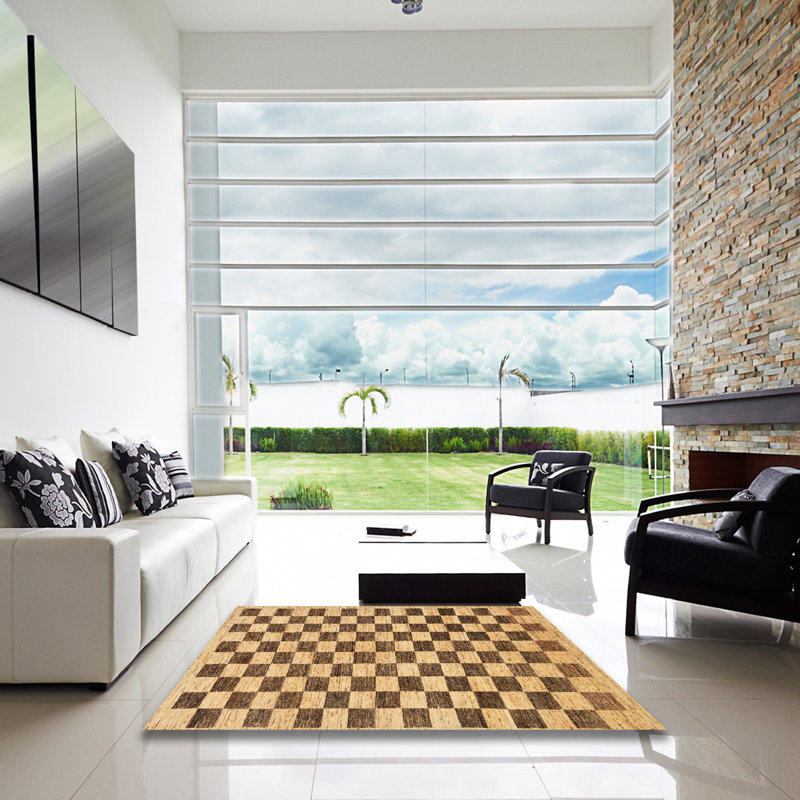 Tapis multicolore abstrait Derringer, Carré 4 pi