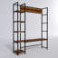 Modern Hall Stand with Coat Rack & Shelves, Walnut Finish, 57.1 x 68.9 x 13.8 inches | 100% Melamine Coated Particle Board, 0.7 inches Thick | Electrostatic Powder Coated Metal Legs | Wall-Mountable Design, Stylish & Functional